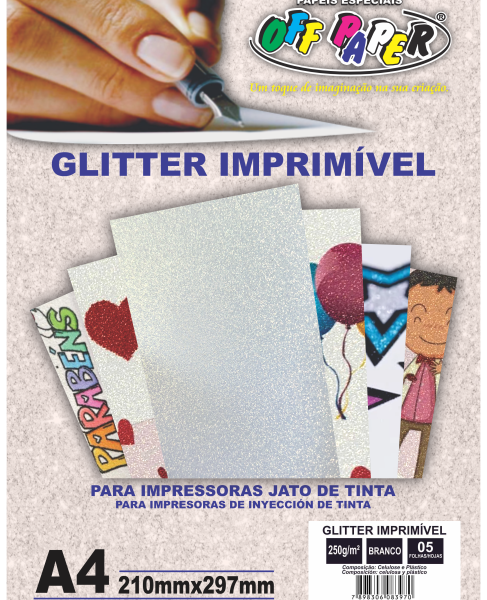 PAPEL GLITTER IMPRIMÍVEL